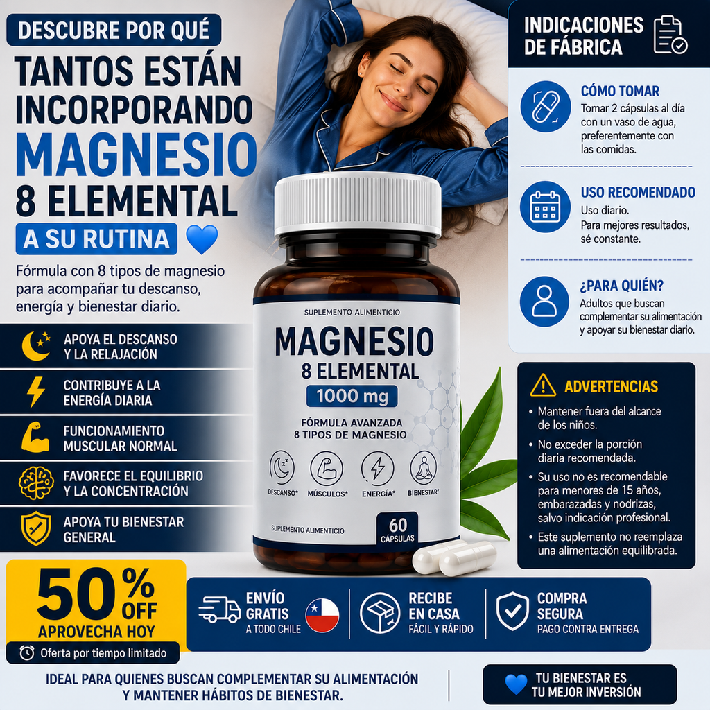 💙 MAGNESIO COMPLEX 8 ELEMENTAL 1000MG