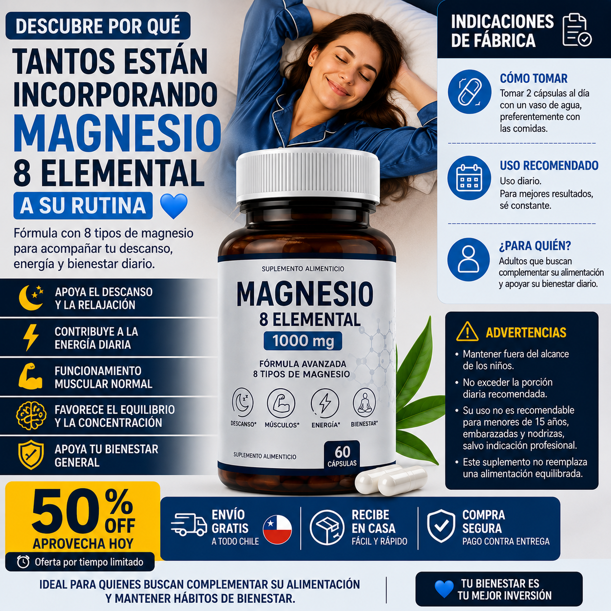 💙 MAGNESIO COMPLEX 8 ELEMENTAL 1000MG