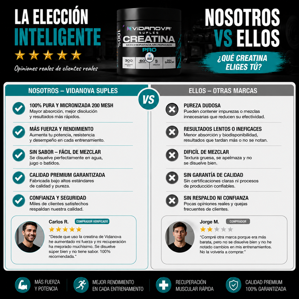 Creatina Monohidratada 300g Premium 200 Mesh | Más Fuerza, Energía y Recuperación Muscular