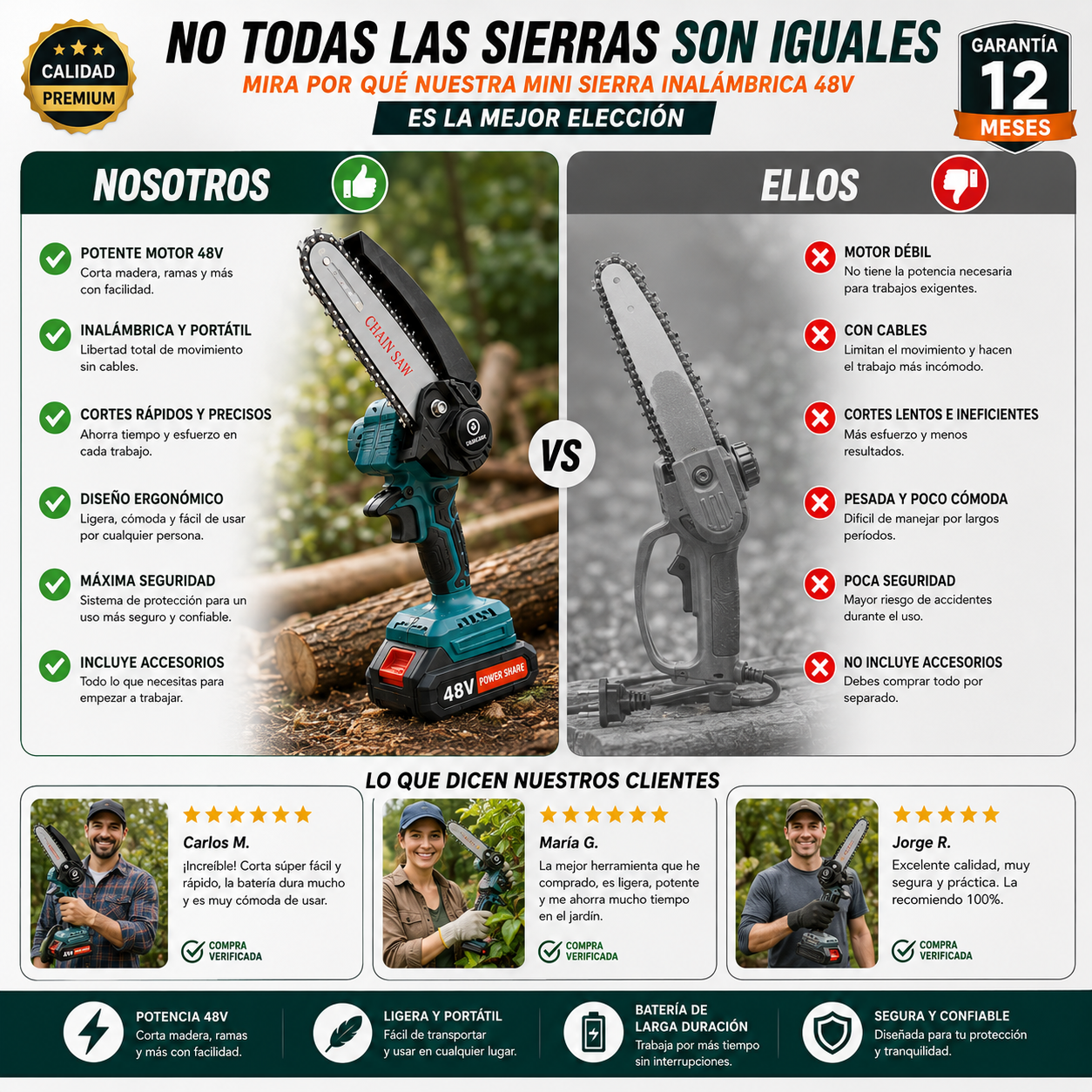 Corta ramas y madera en segundos con una sola mano 🔥