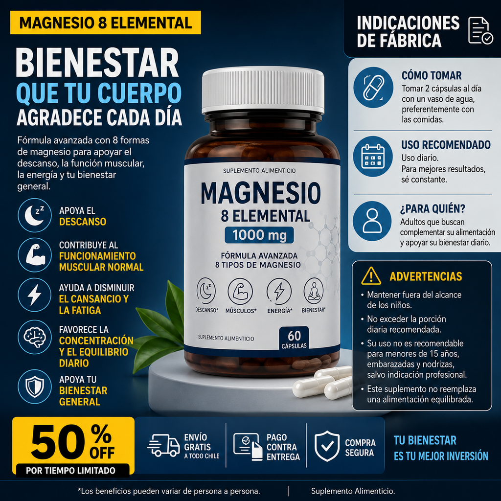 💙 MAGNESIO COMPLEX 8 ELEMENTAL 1000MG