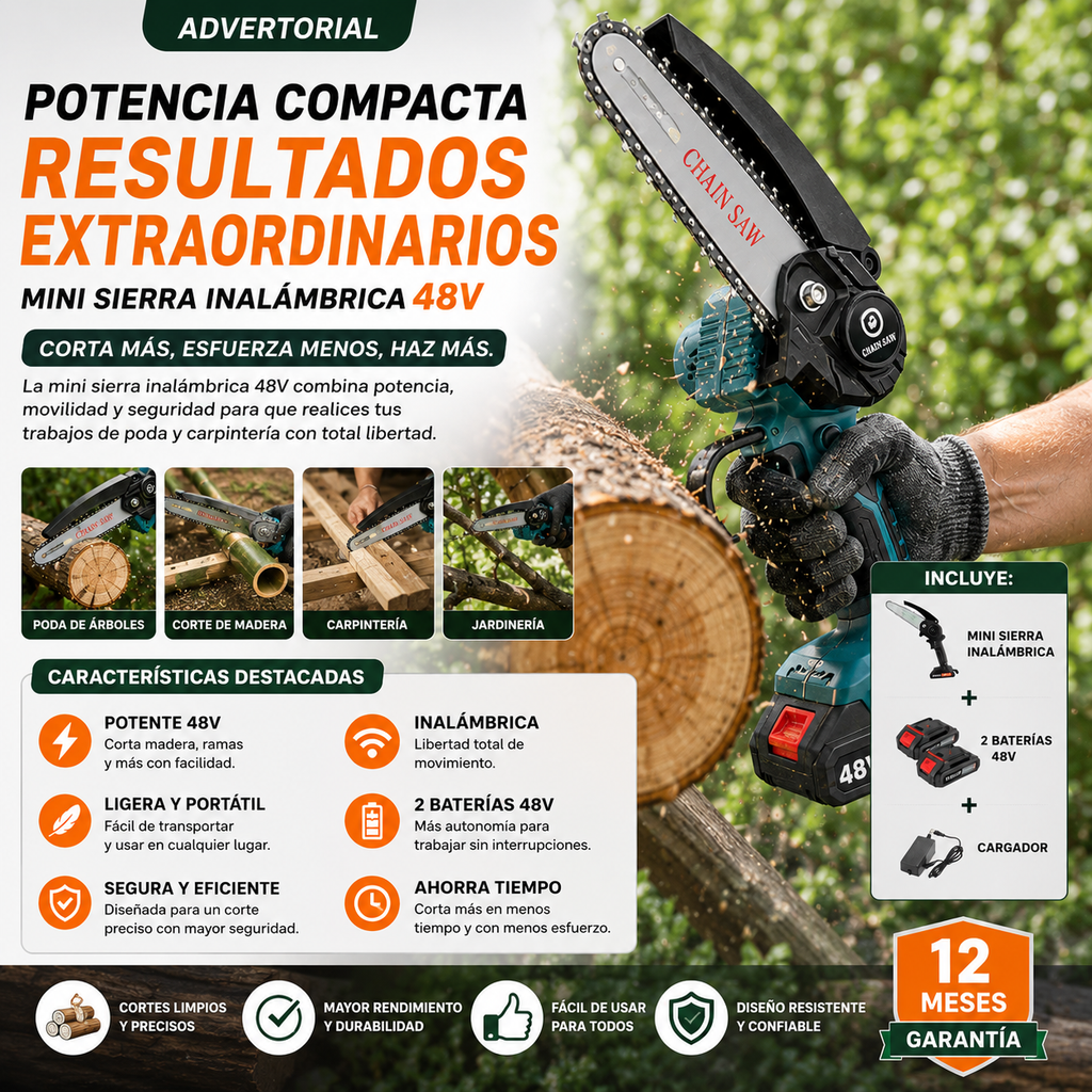 Corta ramas y madera en segundos con una sola mano 🔥